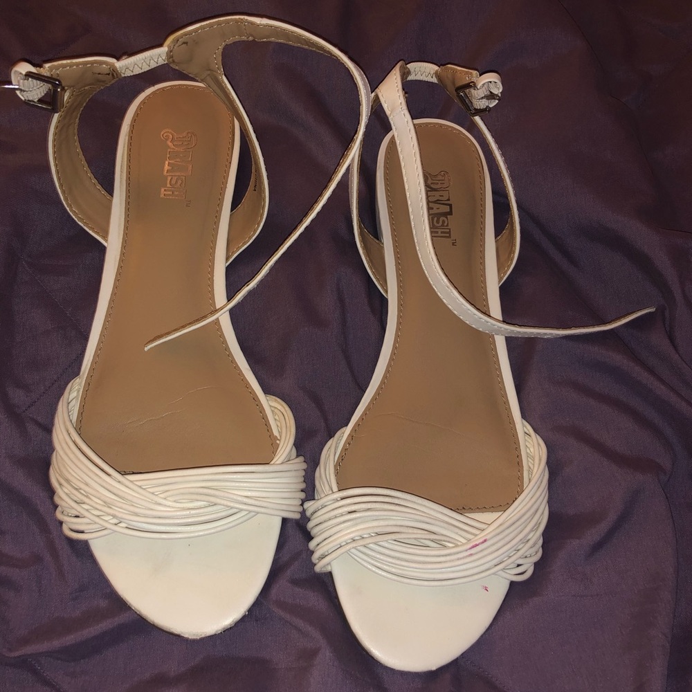 white strappy sandals